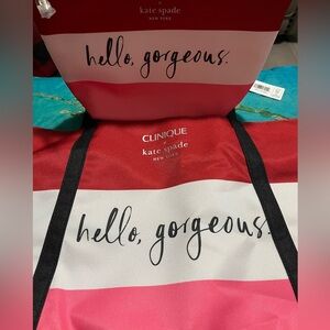 Kate Spade + Clinique ‘Hello Gorgeous’ tote and cosmetic bag set, NWOT